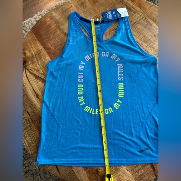 NEW Blue Brooks Running Tank Sz S Got My Mind on my Miles Run Happy - Picture 5 of 7
